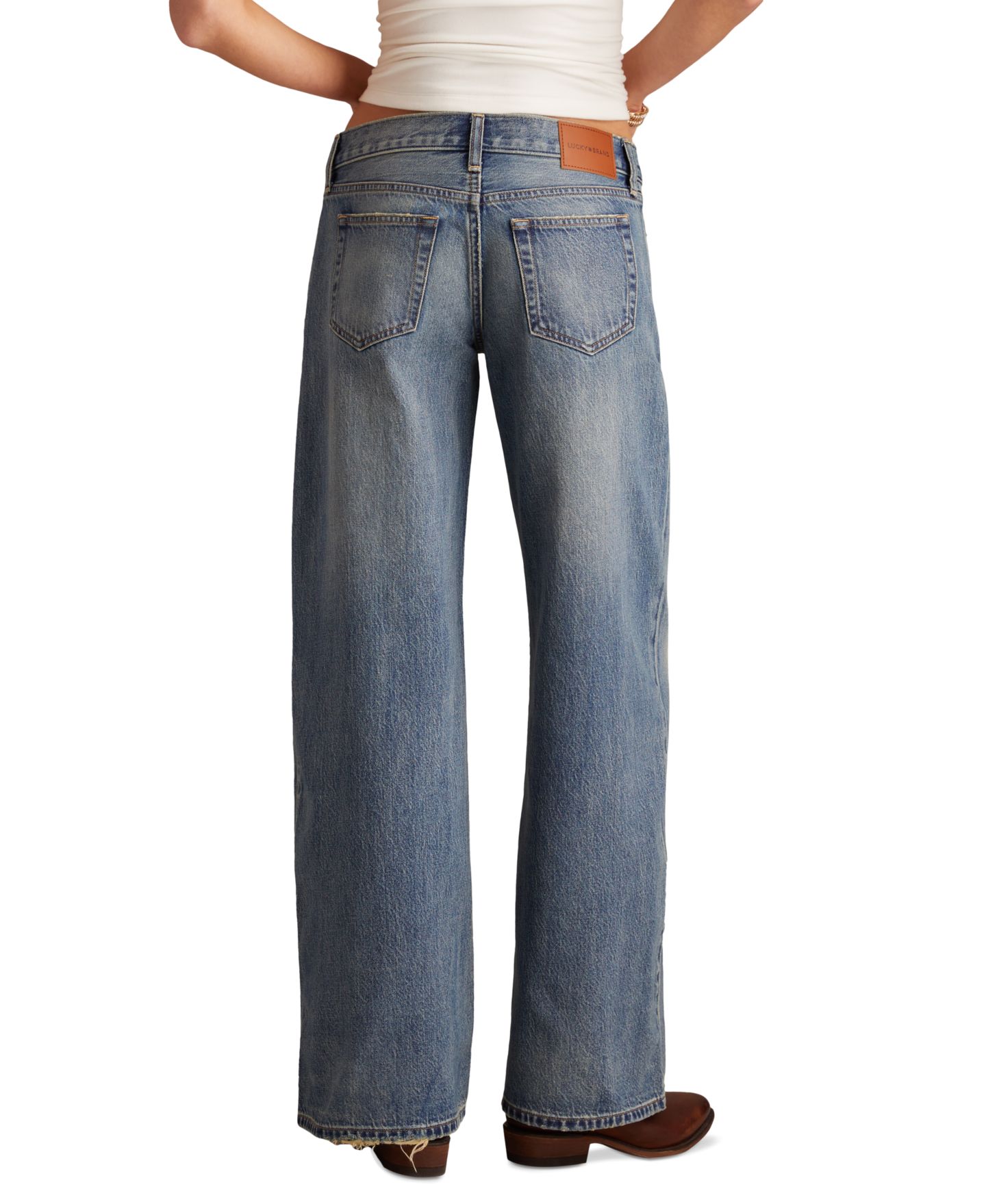 Женские джинсы Lucky Brand Juniors' Cotton Super Low Rise Ultra Wide, цвет: Get Low — фото 6