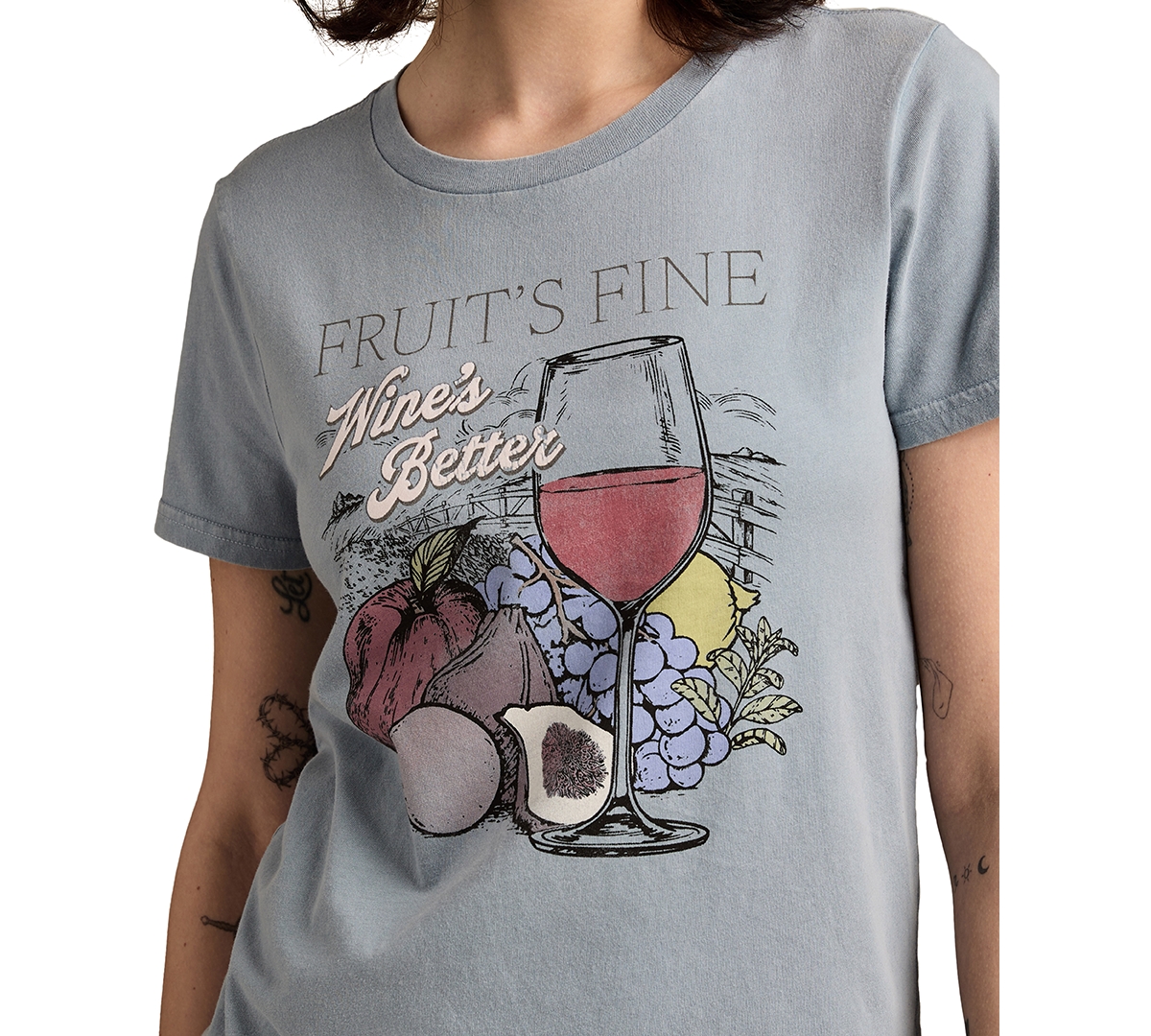LUCKY BRAND WOMEN'S COTTON FRUIT IS FINE GRAPHIC T-SHIRT 