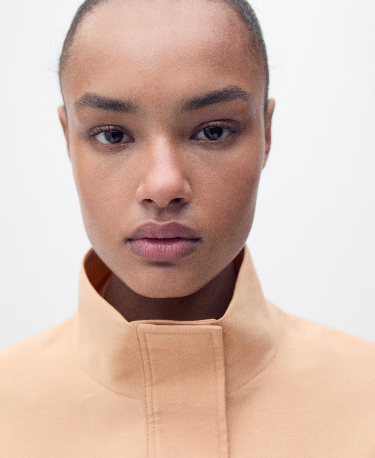 Mango Oversized Lyocell Jacket With Pockets Nude
