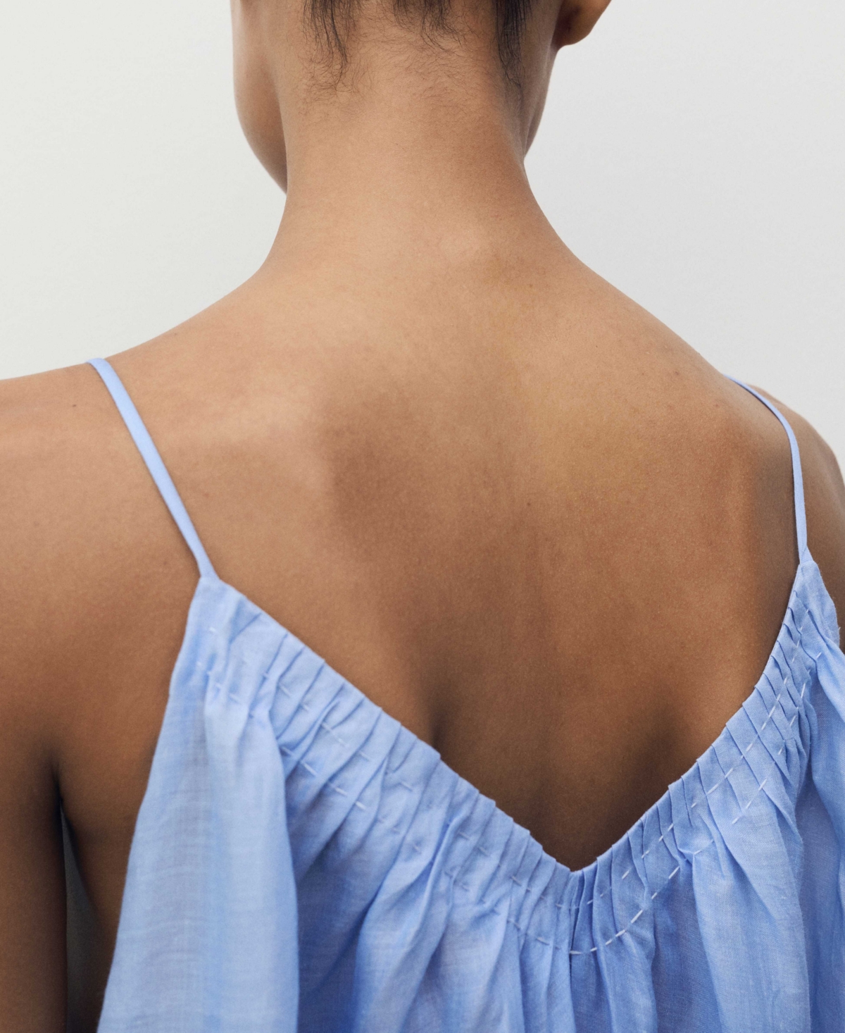 Mango Chemise De Nuit En Ramie Effet Dégradé Bleu - Femme - L -  In Blue