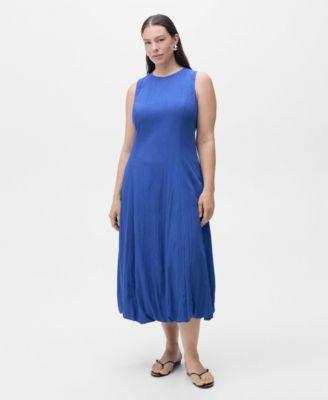 Women's Puffed Hem Midi Dress