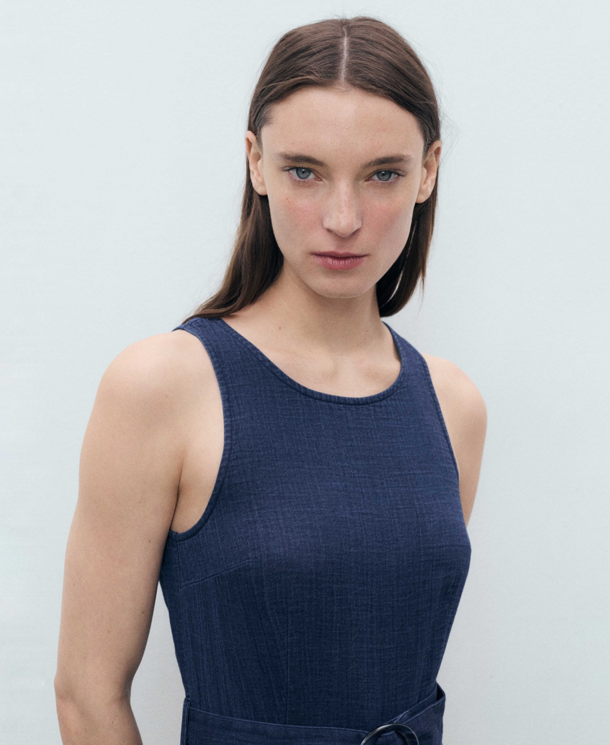Shop Mango Women's Long Soft Denim Jumpsuit