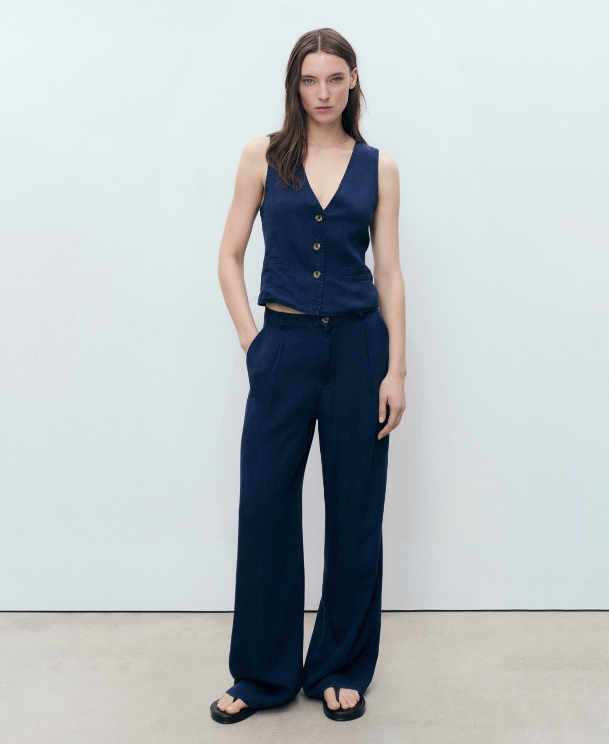 Mango Women's Denim-effect Lyocell Vest