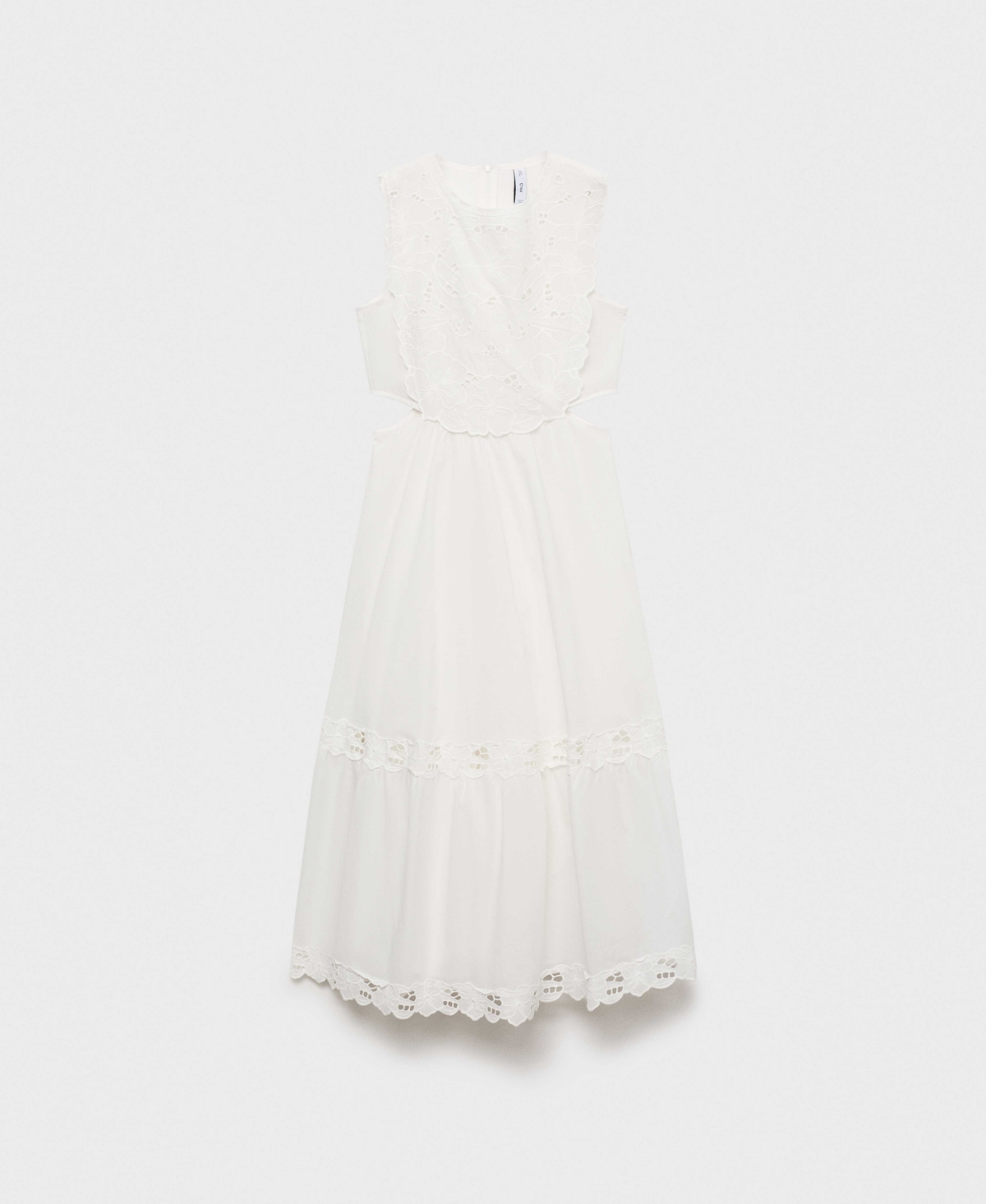 Shop Mango Women's Side Slits Embroidered Dress