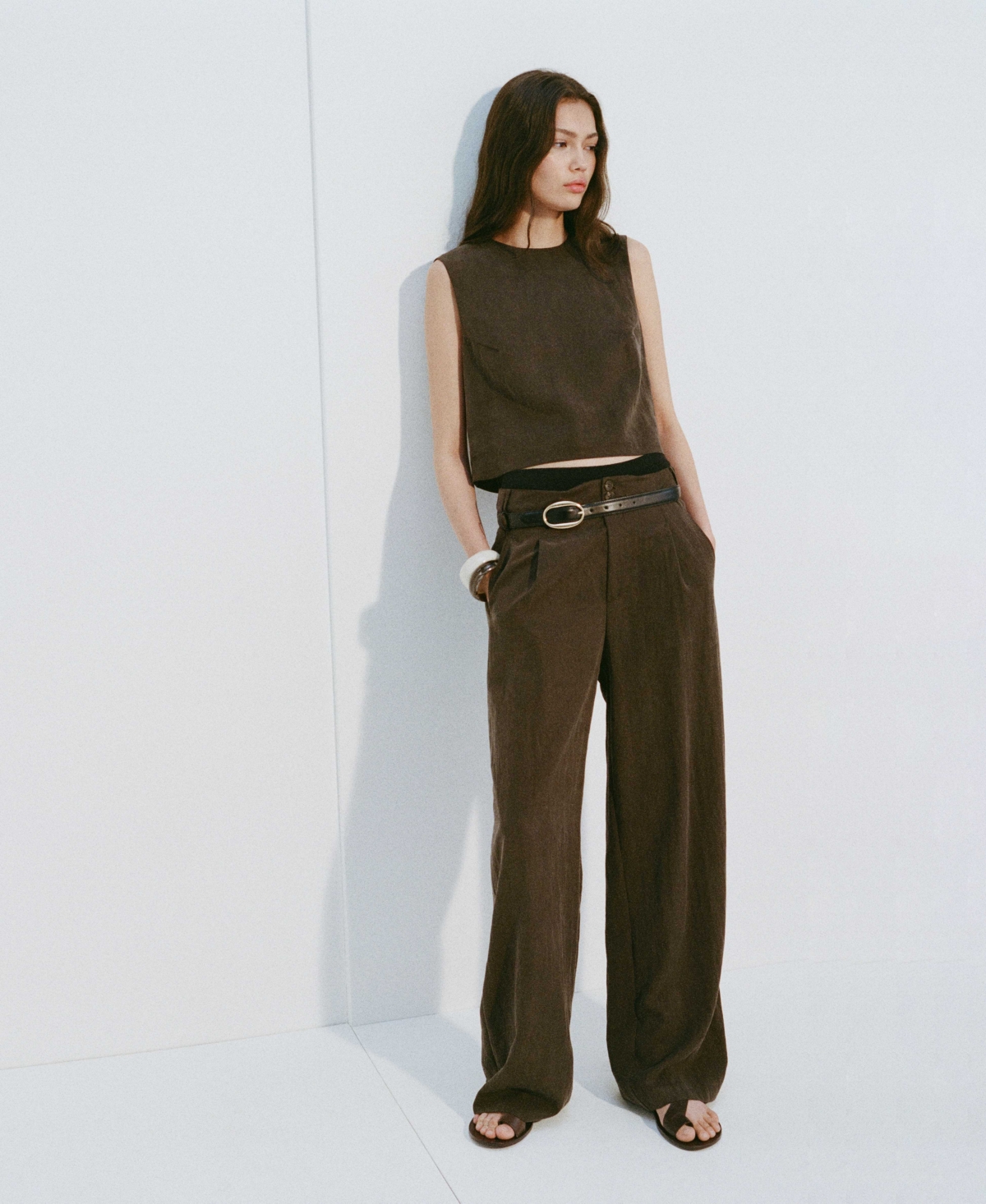 Shop Mango Women's Pleated Straight-fit Lyocell Pants