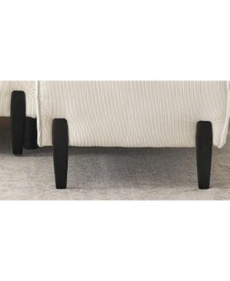 79.50 inches long, Velvet Sofa Fabric, with three matching pillows and spacious and comfortable seats, for Apartment Office Living Room - Beige