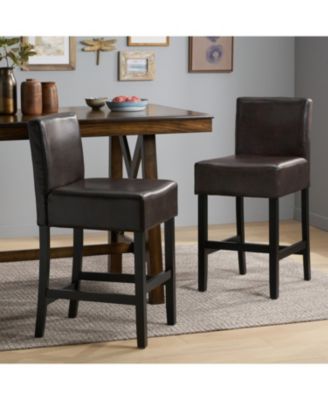 Set of 2 26" Portman Bonded Leather Counter Height Barstool