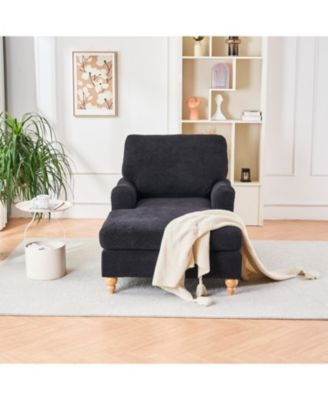  Mid-Century Oversized Chaise Lounger Sofa