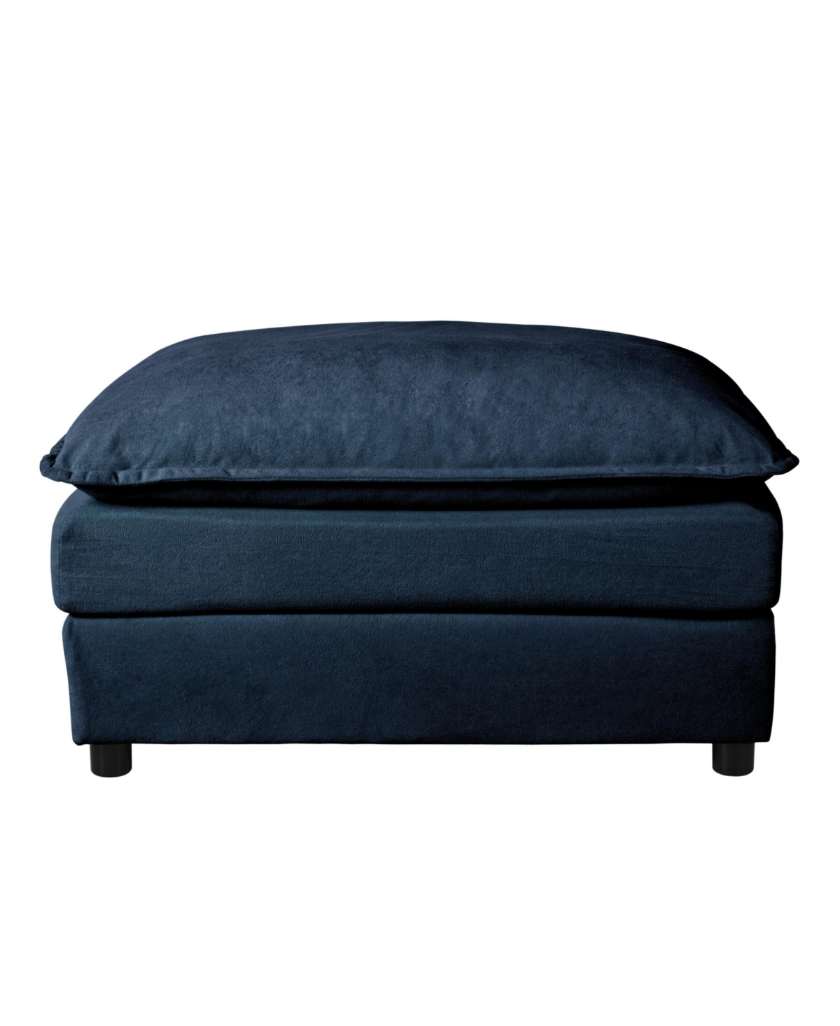 Streamdale Comfy Blue Chenille Sectional Sofa with Ottoman