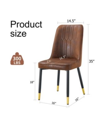 8-Piece Brown Velvet Dining Chair Set with Black Metal Legs