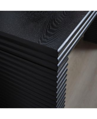 Modern Black Ribbed Console Table