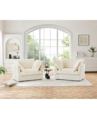 Cozy Corduroy Armchair Set (2) for Home Spaces