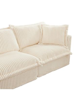 Slipcovered Sectional Sofa with French Edges and Cloud-Like Comfort
