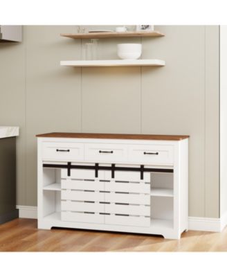 Streamdale 53" Farmhouse Buffet Cabinet with Sliding Barn Doors and Drawers