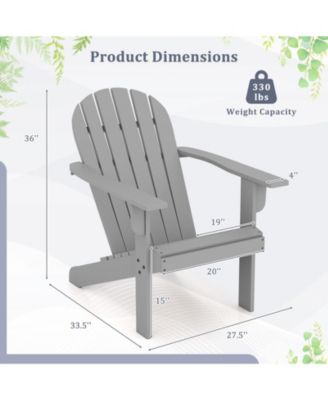 Acacia Wood Lounge Patio Adirondack Chair with Inclined Seat