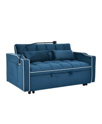 1 Count Sofa Bed, 55.51 in, Velvet, Foldable + Pull-Out + Adjustable Back + USB + Ashtray + Phone Stand, Furniture