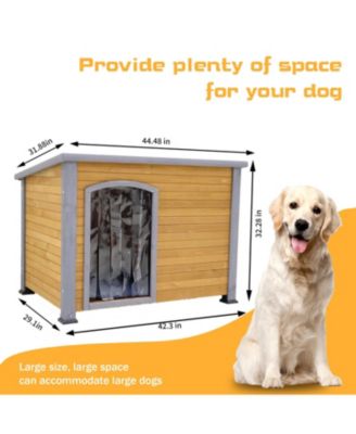 Streamdale 45" Insulated Dog House Wood, Plastic, Indoor/Outdoor"