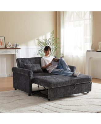 Streamdale Upholstered Sofa Bed - Chenille Loveseat with Adjustable Back