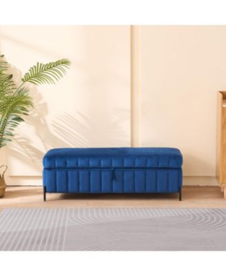 Velvet Storage Soft Bench for Living Room, Entryway and Bedroom.