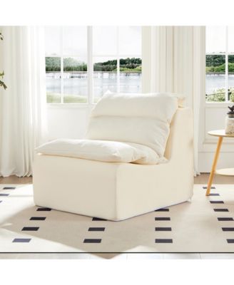 Armless Floor Chair with Backrest, Single Sofa Lounger, Living Room, Bedroom, Office