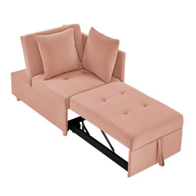 Modern Convertible Sleeper Sofa with Pullout Bed and Adjustable Backrest