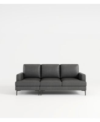 Sophisticated 77" Top Grain Leather Match Sofa with USB and Type C Outlets