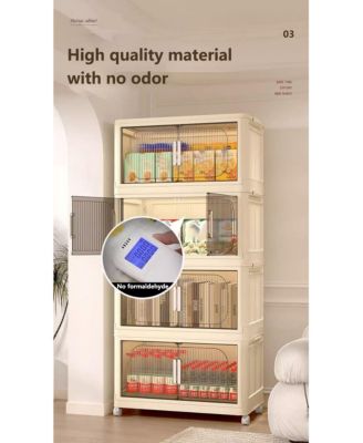 Streamdale Folding Storage Cabinet with Wheels and Magnetic Door