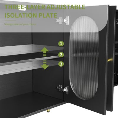 Streamdale Modern Acrylic Sideboard Console for Home & Office, Storage Cabinet