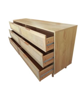 51.18" 6-Drawers Rattan Storage Cabinet Rattan Drawer, for Bedroom, Living Room, Natural (Same SKU:W75784346)