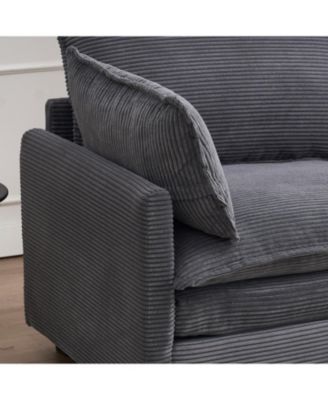 Streamdale Modular Velvet U-Shaped Sofa with Ottoman & Pillows