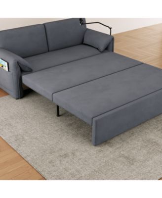 Streamdale 63" Velvet Multifunctional Sofa Bed (3-in-1)
