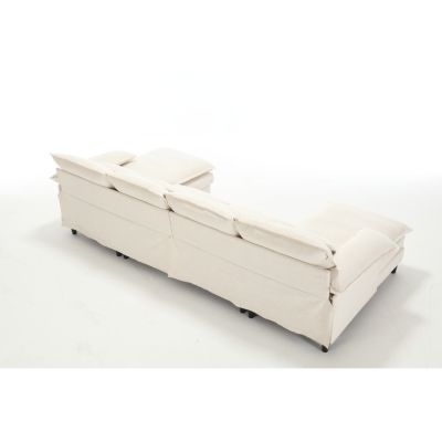 Streamdale U-Shaped Sectional Sofa with Chaise Lounge, BEIGE