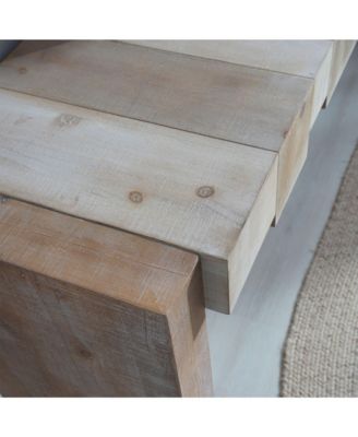 Rustic Modern Manufactured Wood Console Table with Step-Block Design