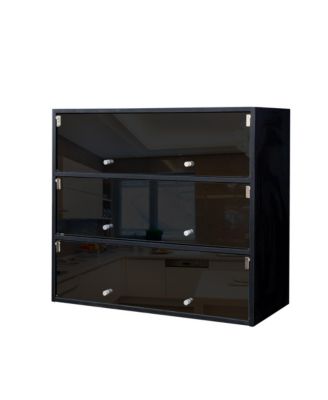 Glass Door Shoe Box Shoe Storage Cabinet With RGB Led Light