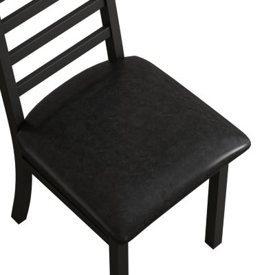 Modern Metal Dining Chairs, Set of 2 (Black)