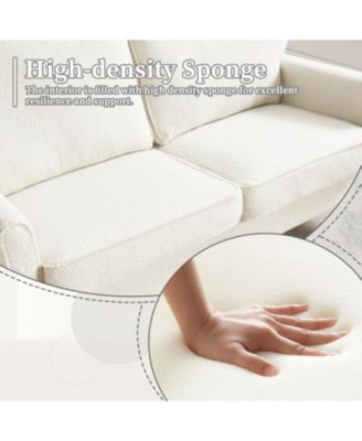  Mid Century Modern Loveseat with USB, Removable Covers (Beige)