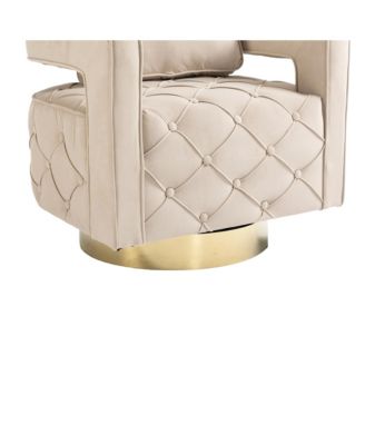Streamdale Modern Velvet Accent Chair with Pillow and Tufted Button