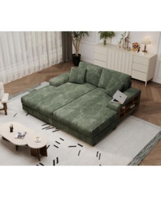 Streamdale Cozy Corduroy Sleeper Sofa Oversized, Modern Double Lounge