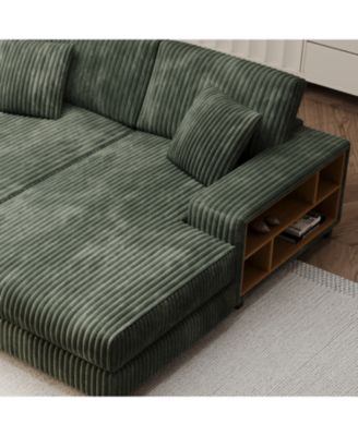 Streamdale Cozy Corduroy Sleeper Sofa Oversized, Modern Double Lounge