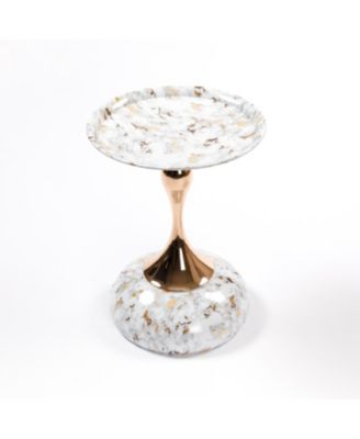 Streamdale Modern Round Coffee Table, Metal Pedestal Table for Small Spaces