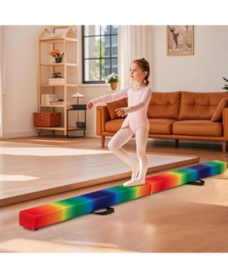 7 Feet Folding Portable Floor Balance Beam with Handles for Gymnasts
