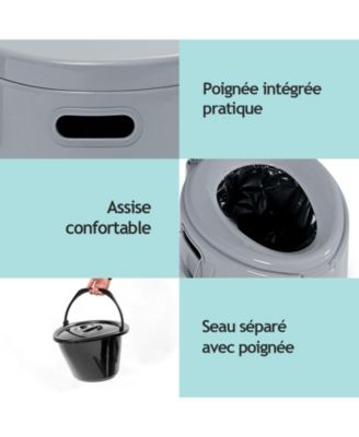 5L Portable Travel Toilet with Paper Holder for Outdoor