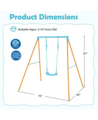 Outdoor Heavy Duty Metal Toddler Swing Set with Stand