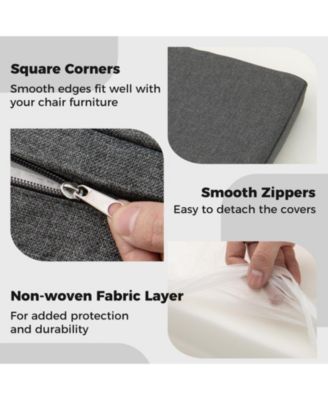 2-Pack Outdoor Patio Cushion Set with Removable Covers