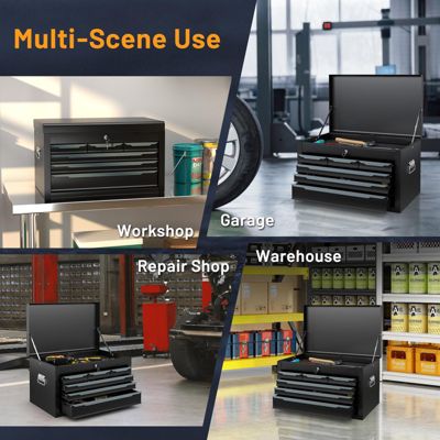 24 Inch Tool Chest Case with 6 Drawers and Top Storage for Garage Repair Shop &amp; Warehouse