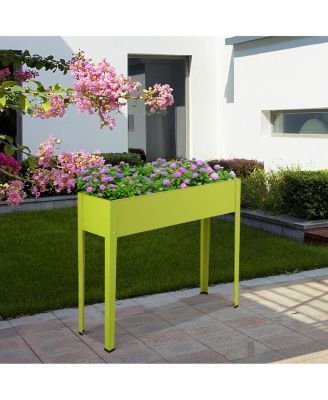 Metal Raised Garden Bed with Legs and Drainage Hole