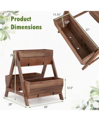 Freestanding Vertical Raised Garden bed with 3 Wooden Planter Boxes
