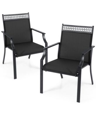 Patio Chairs Set of 2 with All Weather Breathable Fabric
