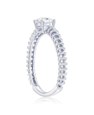 Sterling Silver, Square CZ Wire Design Ring