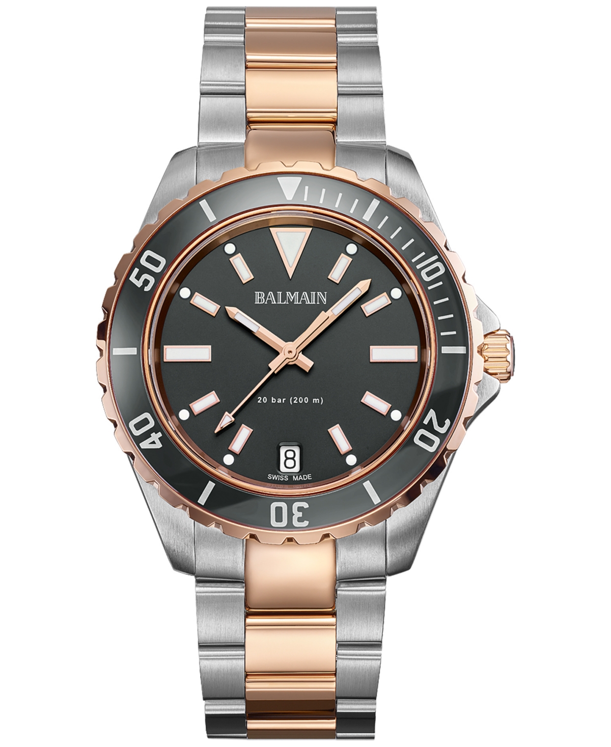 Men's Swiss Ophrys Two-Tone Stainless Steel Bracelet Watch 43mm - Dark Grey